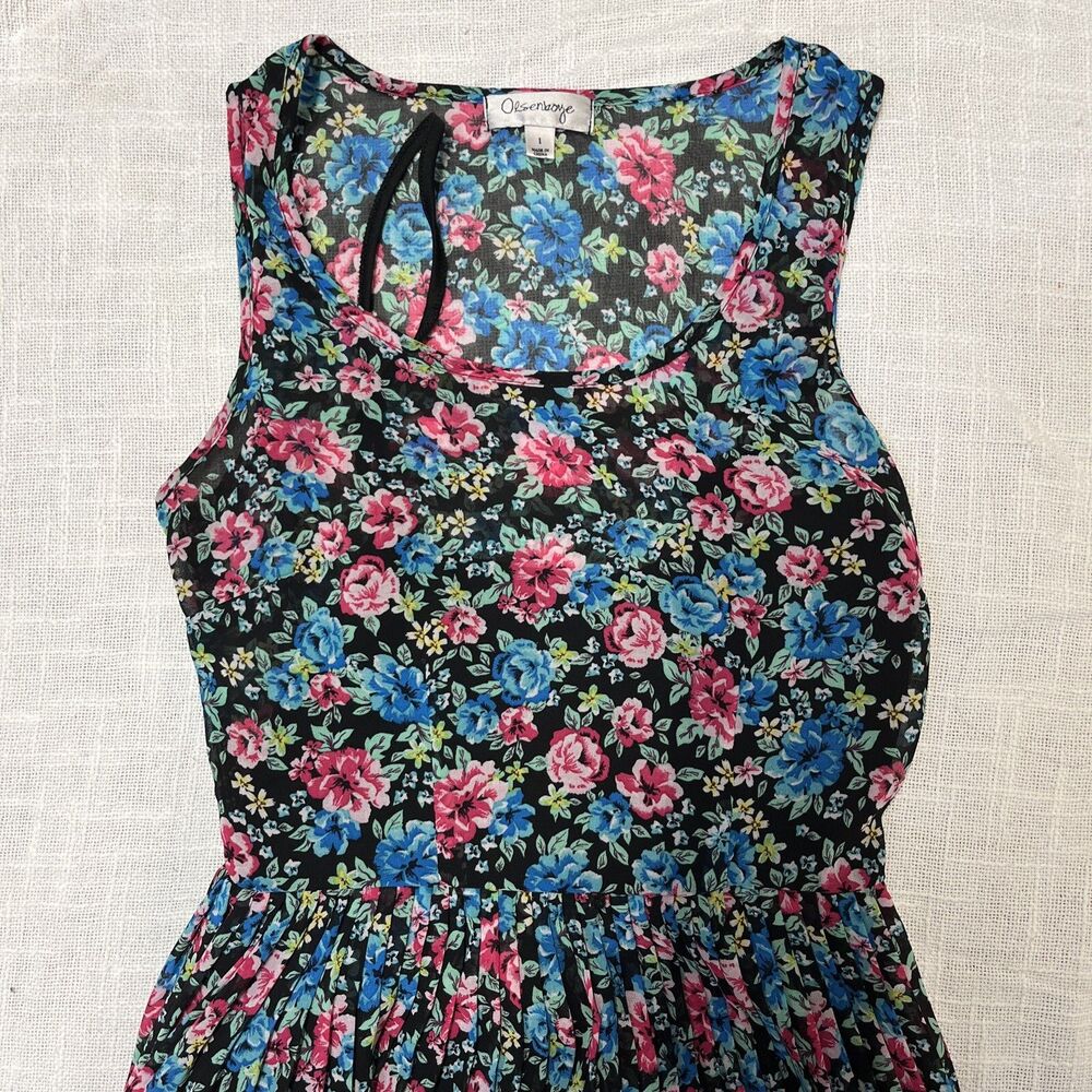 Olsenboye Womens Sleeveless Dress  Size 1 Lined Zip Up Round Neck Multicolor